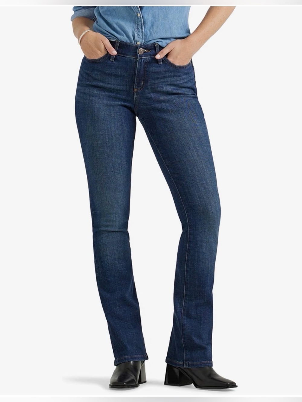 NWT Lee Women’s Bootcut Jeans Size 14 Mid Rise Royal Chakra Blue